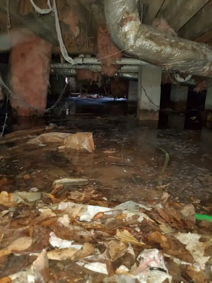 Crawl space flood assessment for Commercial Water Damage Restoration in Austin